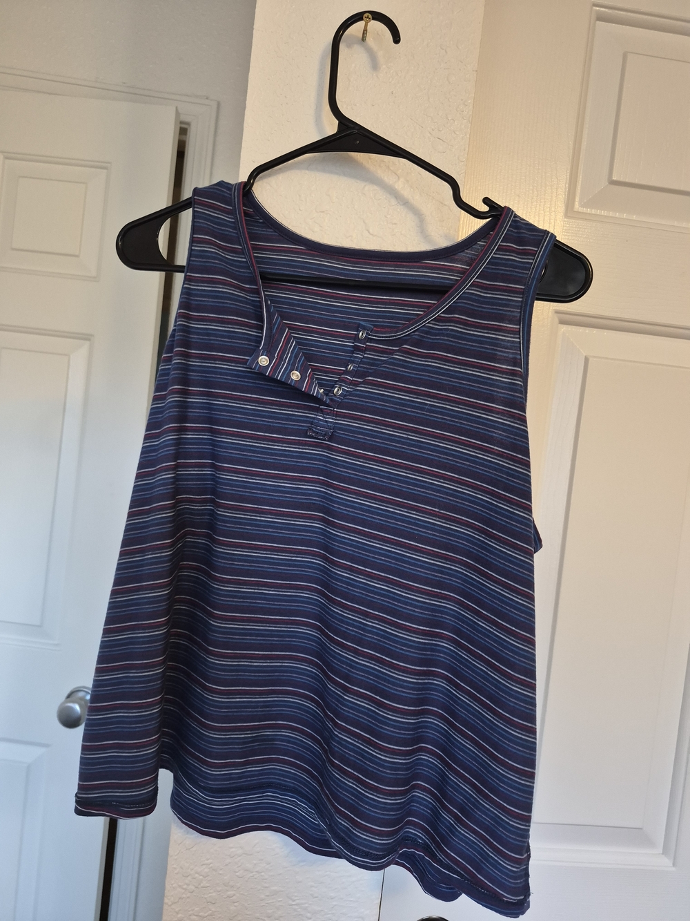 Arizona Jean Co. Navy Striped Tank Top with Red & Light Blue Accents